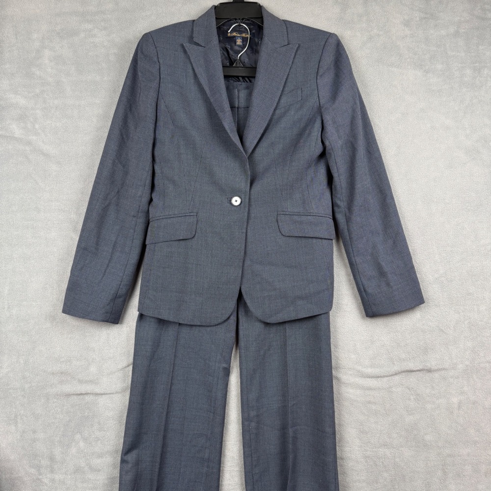 Brooks Brothers Italian Wool Pant Suit Set Blue Lanificio di Tollegno Sz 8/2